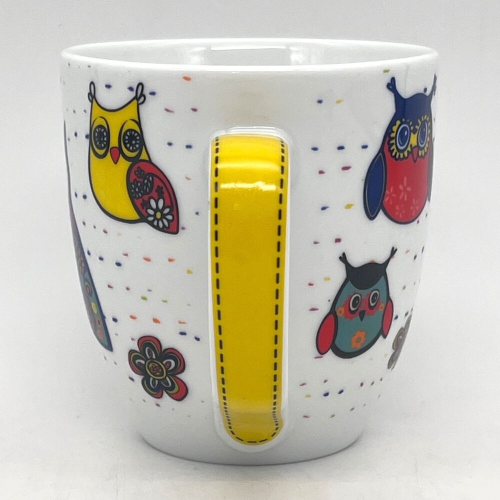Colorful Owl Fowl Birds Floral Porcelain Coffee Cup Mug By Konitz Germany 12 oz. - Picture 2 of 10
